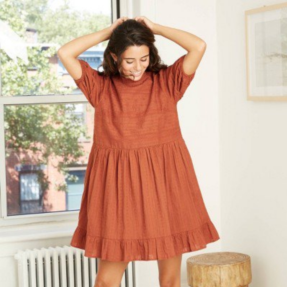 Universal thread rust orange dress